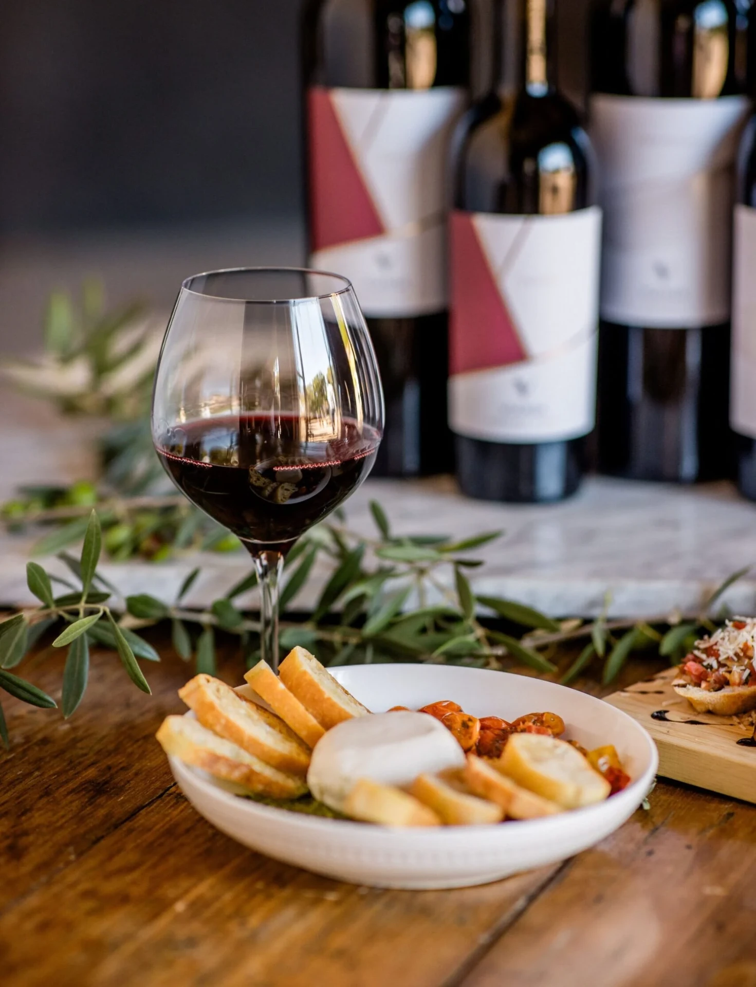 Red wine and bruschetta